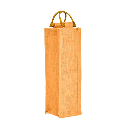 Wholesale Coloured Jute Wine Bottle Bags with Cane Handles – For Events & Gifting (Pack of 7)