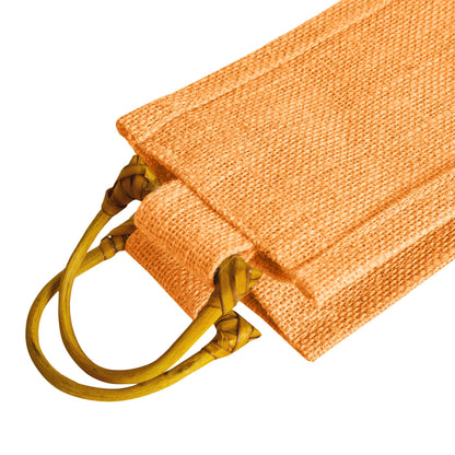 Wholesale Coloured Jute Wine Bottle Bags with Cane Handles – For Events & Gifting (Pack of 7)