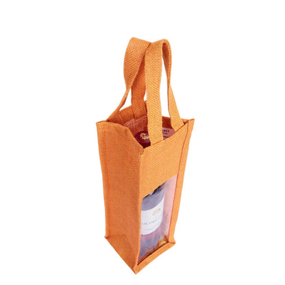 Reusable Jute Wine Gift Bags – Coloured Bottle Bags for Celebrations & Events, Wholesale (Pack of 6)