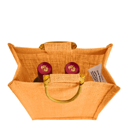Coloured Jute Wine Burlap Gift Bags – Reusable 2-Bottle Wholesale Tote Bags, Gifting, Weddings, Parties & Holidays (Packs of 6)