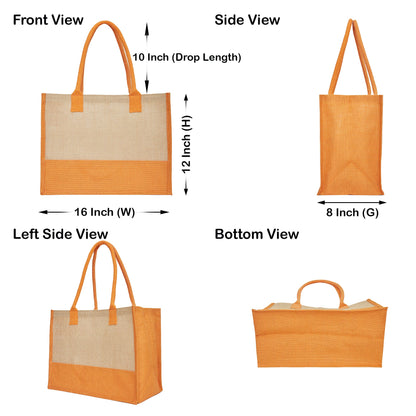 Jute Tote Bags for Wholesale – Red, Pink, Green & Orange – Burlap Bags for Shopping, Gifting & Everyday Use (Set of 4)