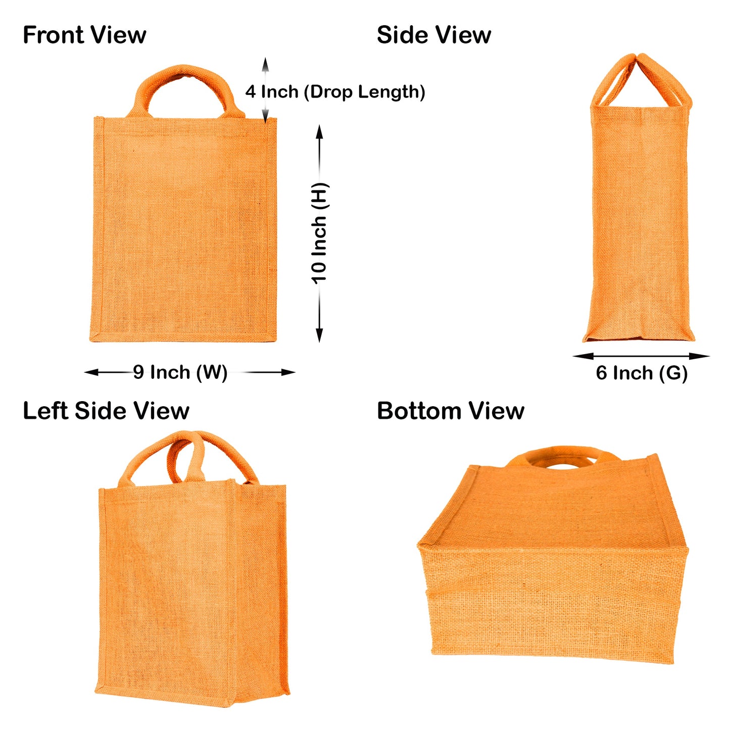 Colorful Jute Tote Bags – Wholesale Reusable Burlap Gift Bags for Shopping & Weddings (Set of 4)