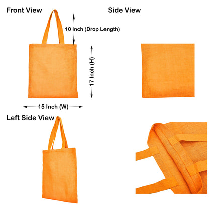 Wholesale Colorful Jute Tote Bags  – Red, Pink, Green & Orange – Reusable for Gifts, Beach, Weddings & Shopping (Set of 4)