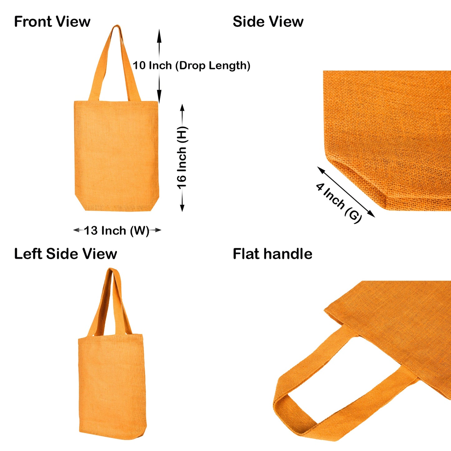Wholesale Jute Bags for Corporate Events – Red, Pink, Green & Orange – Reusable Burlap Totes for Events & Weddings (Set of 4)