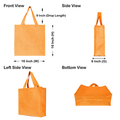 Reusable Natural Jute Bags for Wholesale – Shopping, Gifting, Wedding & Daily Use – Deep Red, Pink, Green & Orange (Set of 4)