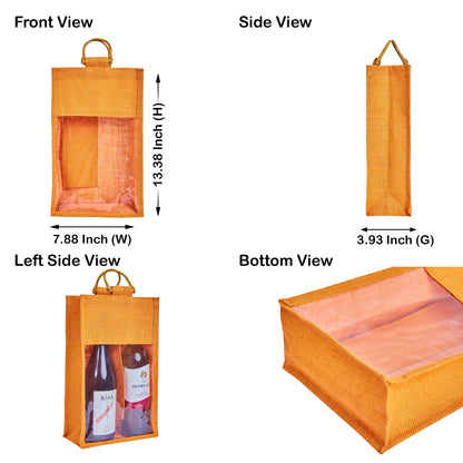 Wholesale Reusable 2-Bottle Colored Wine Tote Bags – Weddings, Birthdays, Christmas, & Special Occasions (Packs of 6)