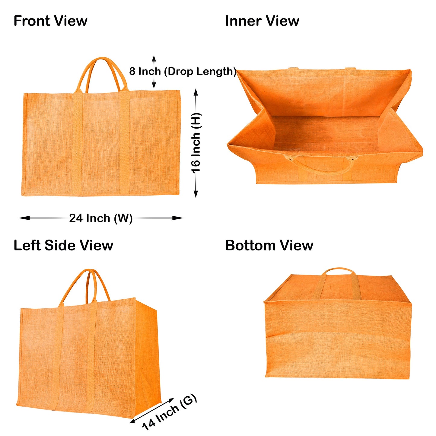 Wholesale Environmentally Friendly Jute Shopping Bags – Red, Pink, Green & Orange Burlap Totes (Pack of 4)