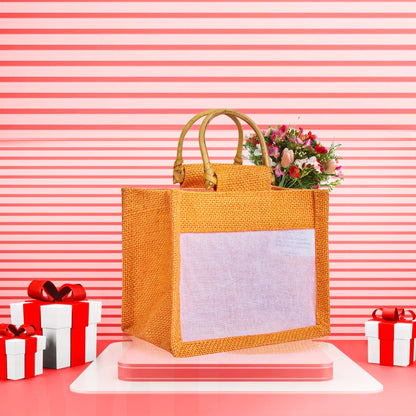 Wholesale Colourful Burlap Jute Gift Bags with Organza for Party Favours & Events (Packs of 7)