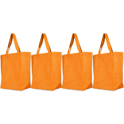 Wholesale Jute Tote Shoulder Bags – Shopping, Weddings, Promotional, Travel & DIY Gift Bags (Packs of 4)