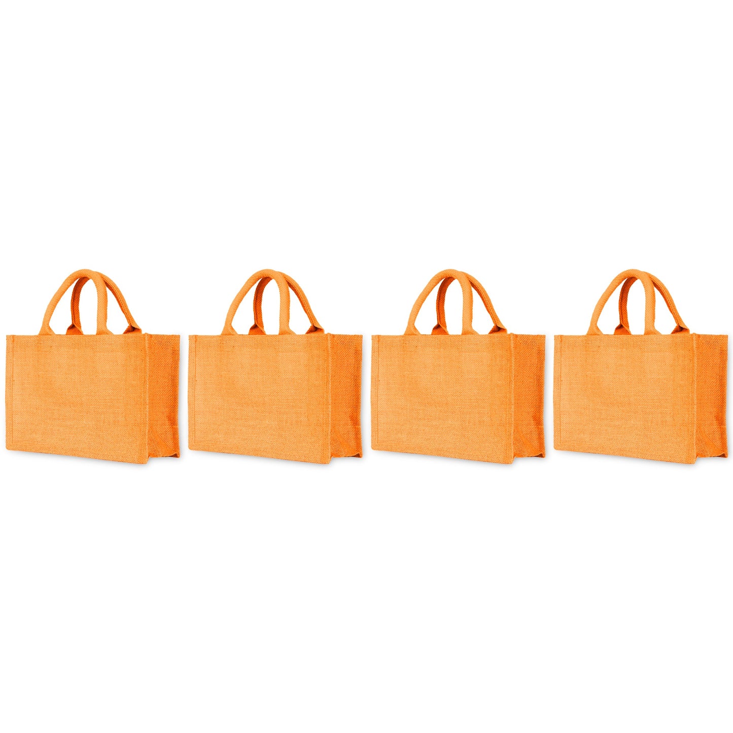 Colorful Wholesale Burlap Shopping Totes for Promotions, Holidays, Weddings, Travel & Everyday Use (Set of 4)