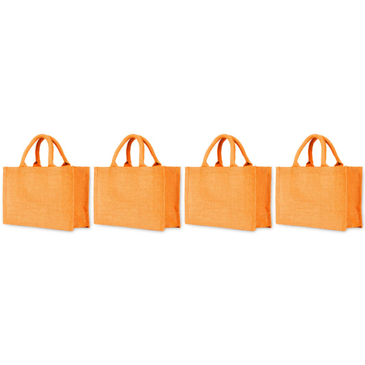 Colorful Wholesale Burlap Shopping Totes for Promotions, Holidays, Weddings, Travel & Everyday Use (Set of 4)