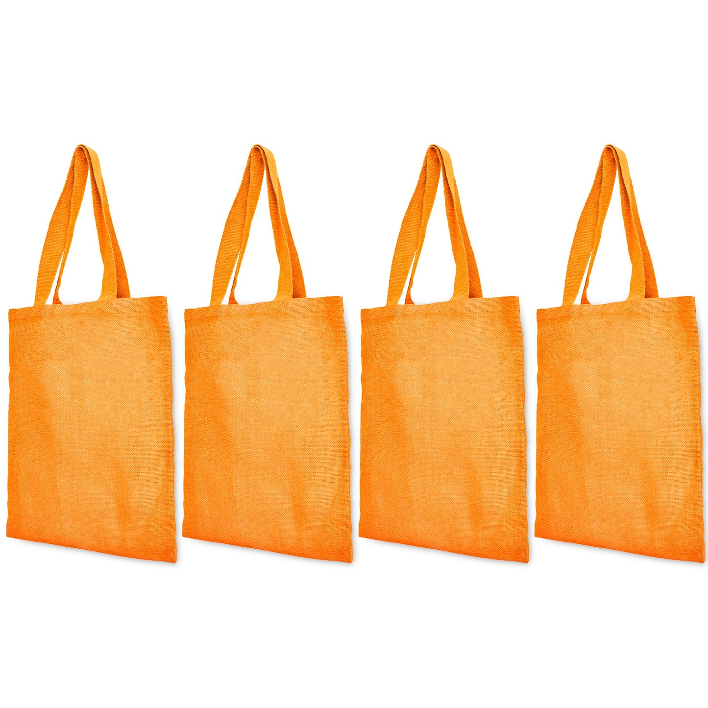 Wholesale Colorful Jute Tote Bags  – Red, Pink, Green & Orange – Reusable for Gifts, Beach, Weddings & Shopping (Set of 4)