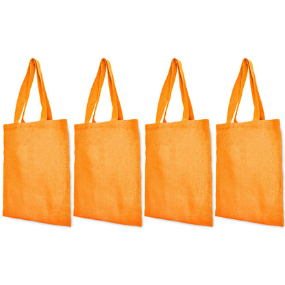 Wholesale Colorful Jute Tote Bags  – Red, Pink, Green & Orange – Reusable for Gifts, Beach, Weddings & Shopping (Set of 4)