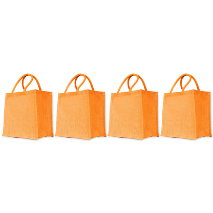 Wholesale Jute Promotional Shopping Bags – Red, Pink, Green & Orange for Gifts, Promotions & More (Packs of 4)