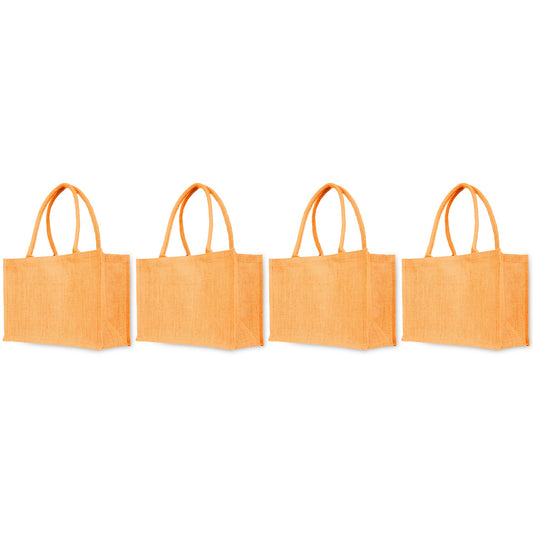 Colorful Jute Market Tote Bags for Weddings, Travel & Holidays, Available for Wholesale (Set of 4)
