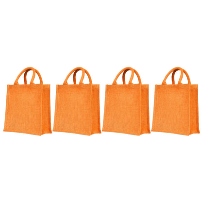 Jute Shopping Bags Wholesale – Reusable Burlap Totes for Beach, Grocery, Gifts, Party Favors & Daily Use (Packs of 4)