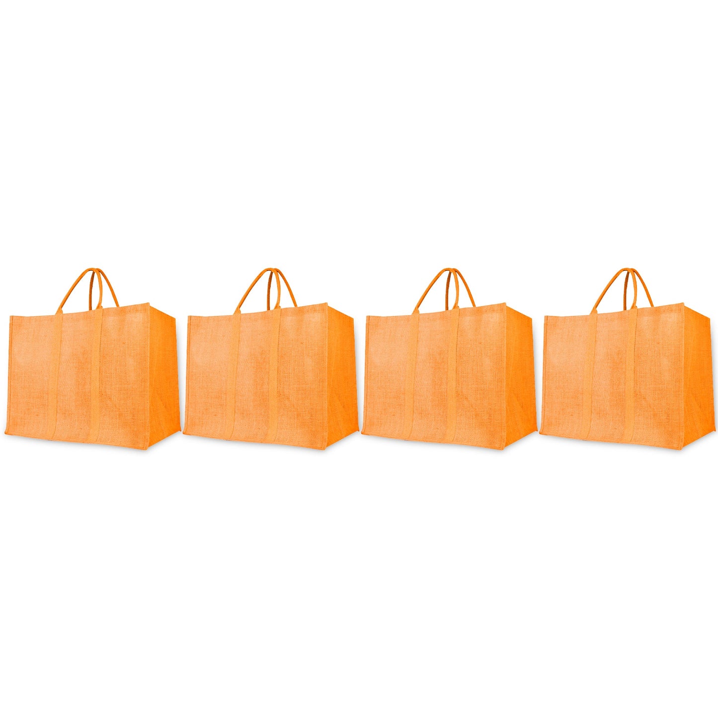 Wholesale Environmentally Friendly Jute Shopping Bags – Red, Pink, Green & Orange Burlap Totes (Pack of 4)