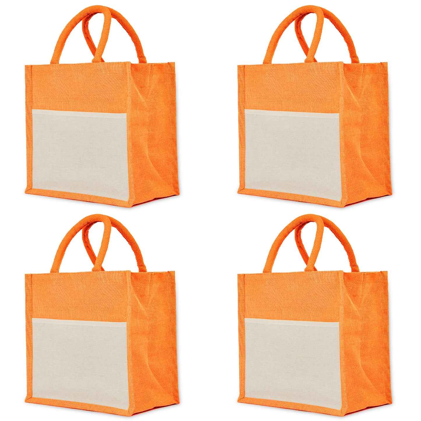 Wholesale Jute Tote Bags – Shopping, Travel, Weddings, Beach, Christmas, New Year & More (Set of 4)