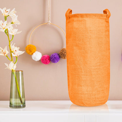 Wholesale Coloured Jute Burlap Laundry Storage Basket  (Set of 4)