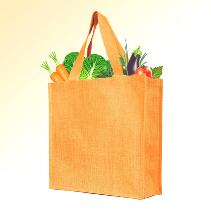 Reusable Natural Jute Bags for Wholesale – Shopping, Gifting, Wedding & Daily Use – Deep Red, Pink, Green & Orange (Set of 4)