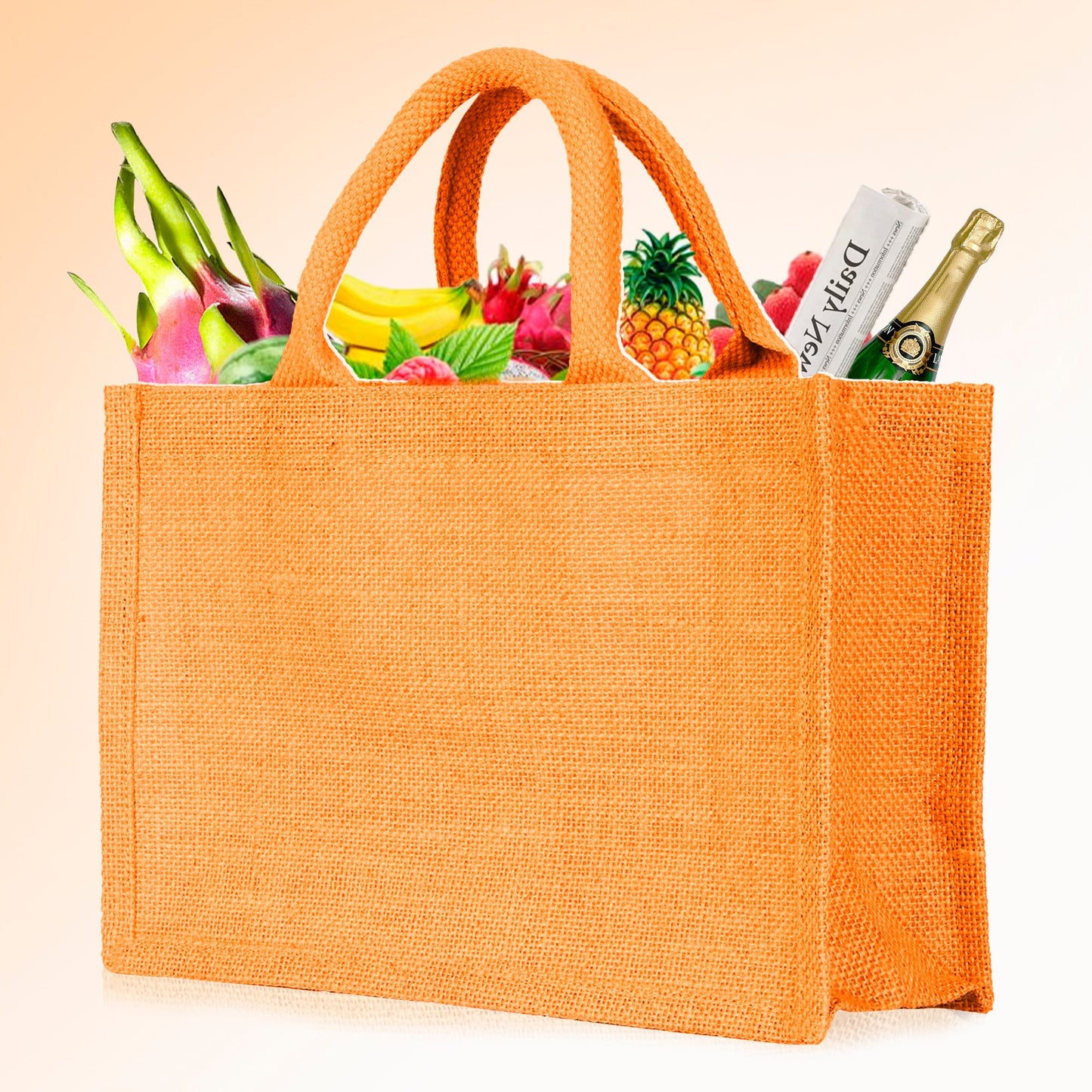 Colorful Wholesale Burlap Shopping Totes for Promotions, Holidays, Weddings, Travel & Everyday Use (Set of 4)