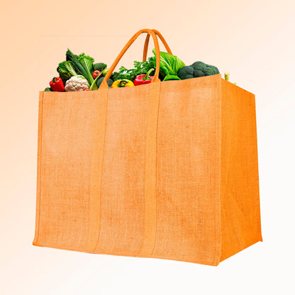 Wholesale Environmentally Friendly Jute Shopping Bags – Red, Pink, Green & Orange Burlap Totes (Pack of 4)