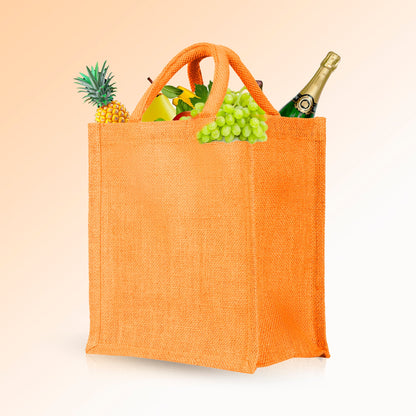 Colorful Jute Tote Bags – Wholesale Reusable Burlap Gift Bags for Shopping & Weddings (Set of 4)