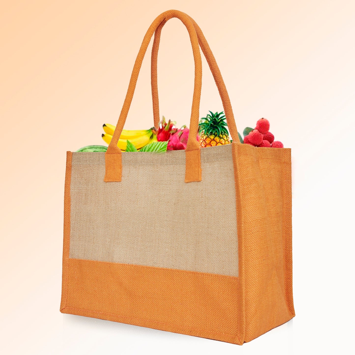 Jute Tote Bags for Wholesale – Red, Pink, Green & Orange – Burlap Bags for Shopping, Gifting & Everyday Use (Set of 4)