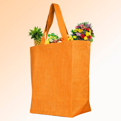 Wholesale Jute Tote Shoulder Bags – Shopping, Weddings, Promotional, Travel & DIY Gift Bags (Packs of 4)