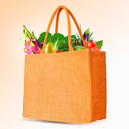 Wholesale Stylish Jute & Burlap Shopping Bags in Red, Pink, Green & Orange – Ideal for Gifting, Weddings & More (Pack of 4)