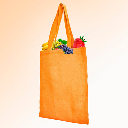 Wholesale Jute Bags for Corporate Events – Red, Pink, Green & Orange – Reusable Burlap Totes for Events & Weddings (Set of 4)