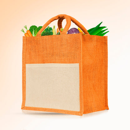 Jute Shopping Bags in Red, Green, Orange & Pink – Wholesale Burlap Totes for Weddings, Holidays & Daily Use (Set of 4)