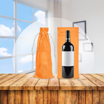 Wholesale Cotton Wine Bottle Gift Bags –Drawstring Pouches Gifting, Parties, Weddings, Christmas, New Year & Holidays (6 Pack)