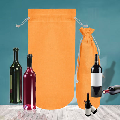 Wholesale Coloured Jute Wine Gift Pouches – Reusable Bottle Covers for Weddings & Christmas (Set of 6)