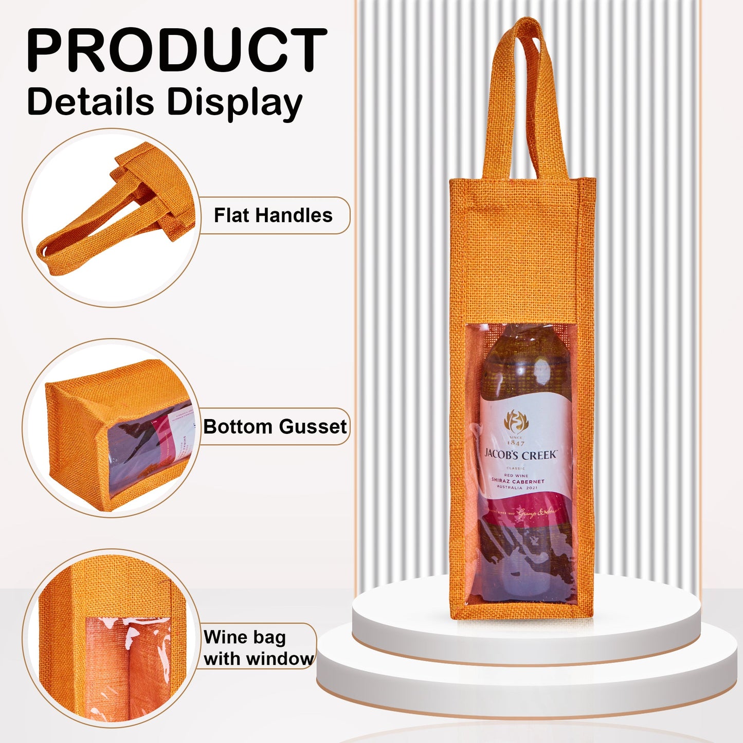 Reusable Jute Wine Gift Bags – Coloured Bottle Bags for Celebrations & Events, Wholesale (Pack of 6)