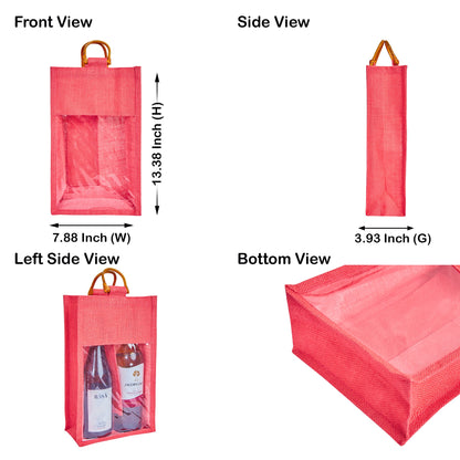 Wholesale Reusable 2-Bottle Colored Wine Tote Bags – Weddings, Birthdays, Christmas, & Special Occasions (Packs of 6)