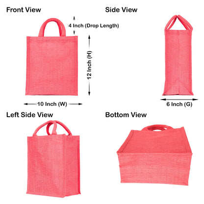 Durable  Wholesale Jute Tote Bags for DIY, Gifting, Weddings, Groceries, Beach, and Promotions (Packs of 4)