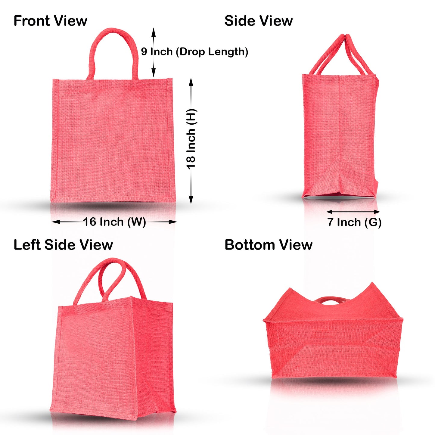 Wholesale Jute Shopping Bags – Colourful Reusable Burlap Totes for Gifting, Promotions & Daily Use (Pack of 4)