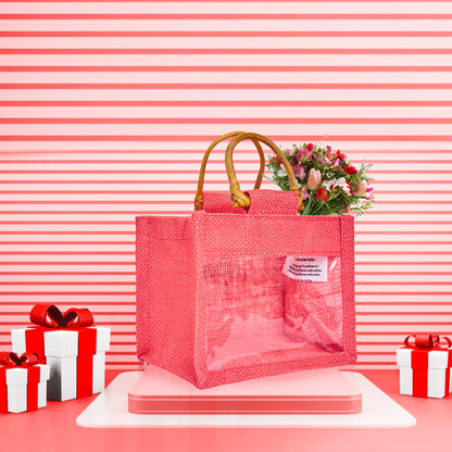 Wholesale Reusable Colourful Burlap Jute Gift Bags for Party Favours & Events (7 PCS)