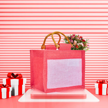 Wholesale Colourful Burlap Jute Gift Bags with Organza for Party Favours & Events (Packs of 7)