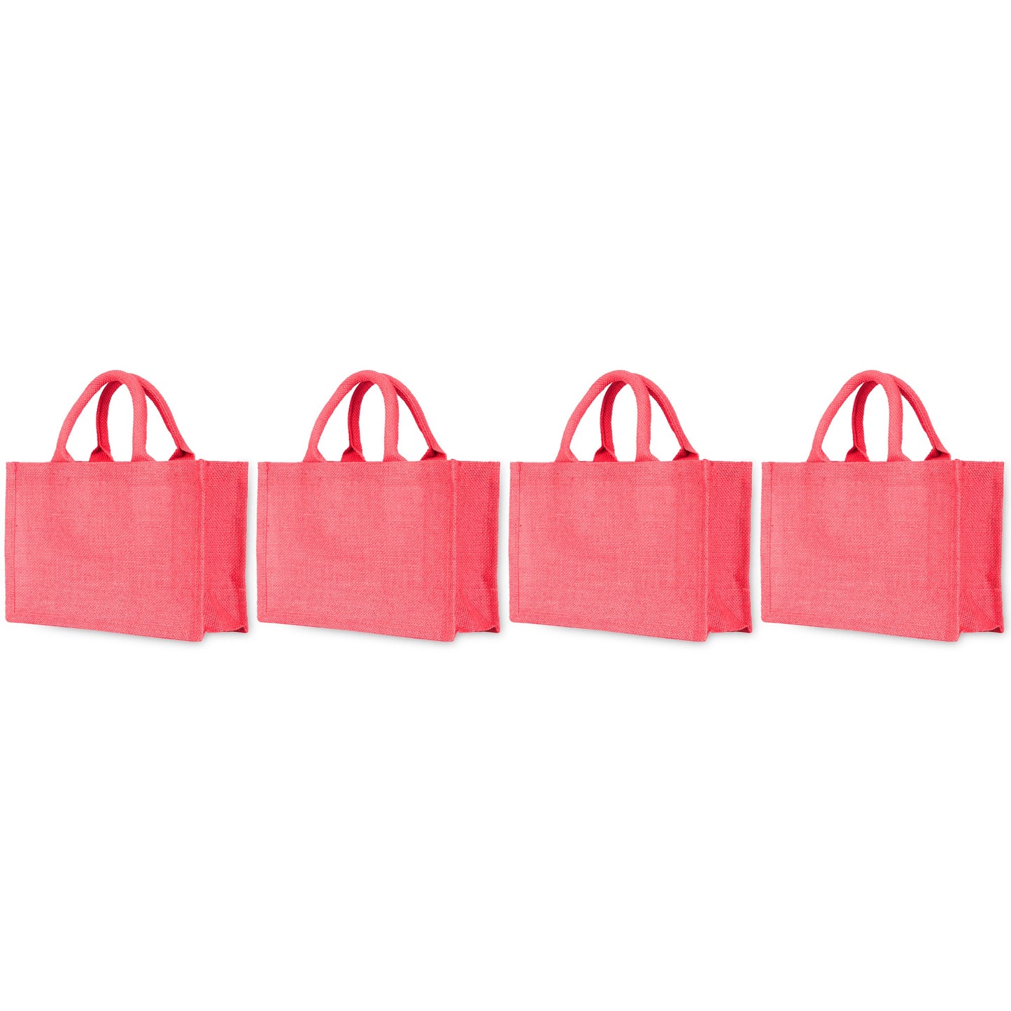 Colorful Wholesale Burlap Shopping Totes for Promotions, Holidays, Weddings, Travel & Everyday Use (Set of 4)