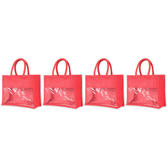 Wholesale Reusable Burlap Tote Bags – Eco-Friendly Bags for Holidays, Travel, Shopping & Weddings (Set of 4)