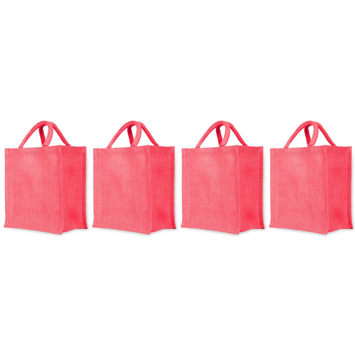 Colorful Jute Tote Bags – Wholesale Reusable Burlap Gift Bags for Shopping & Weddings (Set of 4)