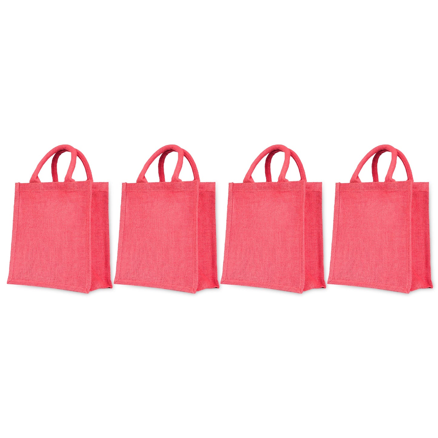 Jute Shopping Bags Wholesale – Reusable Burlap Totes for Beach, Grocery, Gifts, Party Favors & Daily Use (Packs of 4)