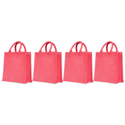Jute Shopping Bags Wholesale – Reusable Burlap Totes for Beach, Grocery, Gifts, Party Favors & Daily Use (Packs of 4)