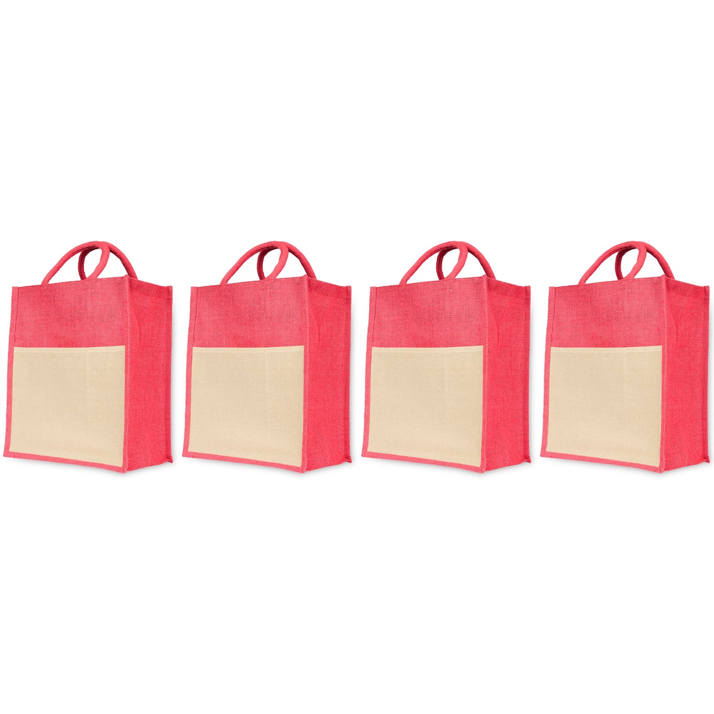 Wholesale Jute Tote Bags – Shopping, Travel, Weddings, Beach, Christmas, New Year & More (Set of 4)