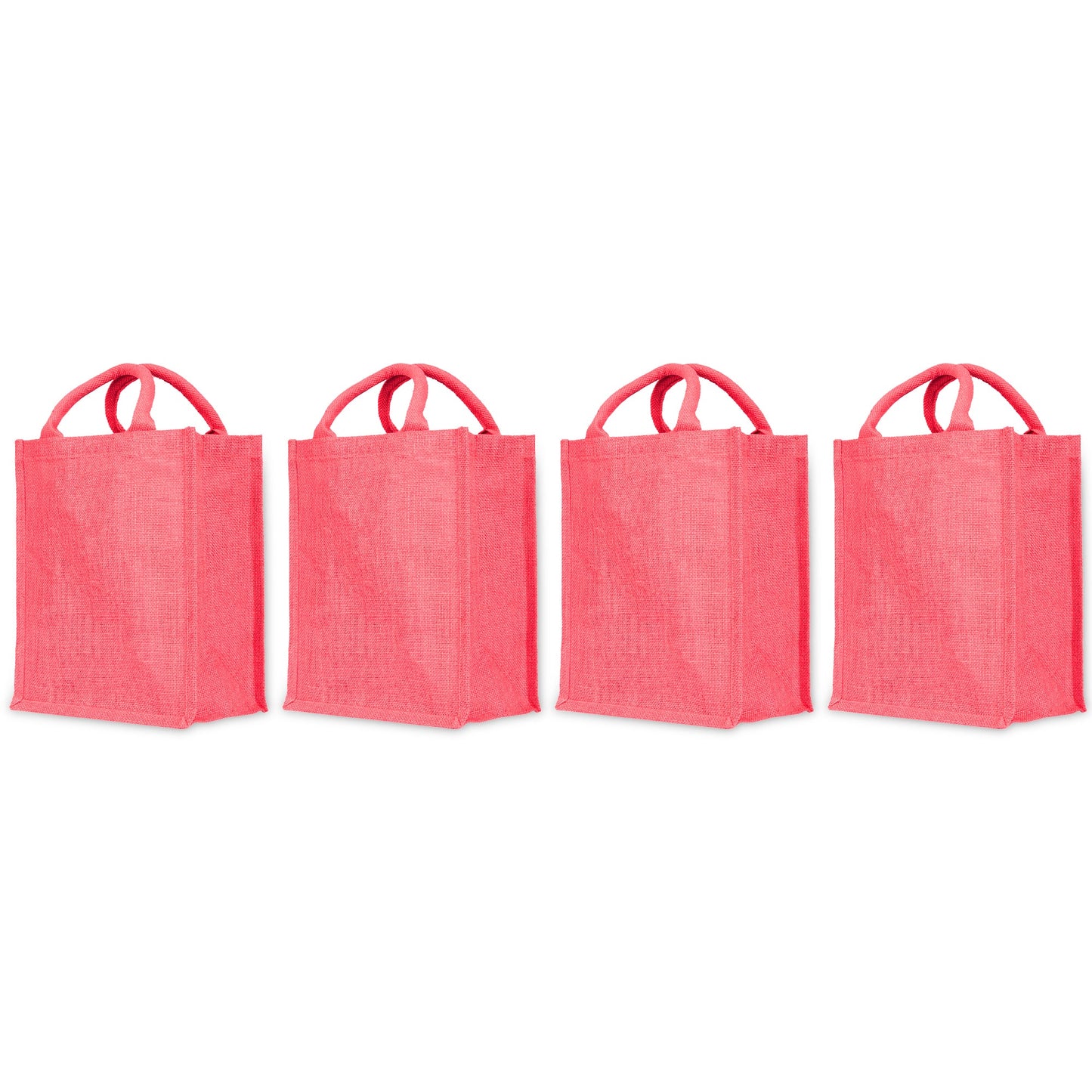 Durable  Wholesale Jute Tote Bags for DIY, Gifting, Weddings, Groceries, Beach, and Promotions (Packs of 4)