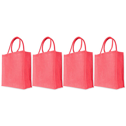 Wholesale Jute Shopping Bags – Colourful Reusable Burlap Totes for Gifting, Promotions & Daily Use (Pack of 4)