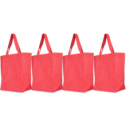 Wholesale Jute Tote Shoulder Bags – Shopping, Weddings, Promotional, Travel & DIY Gift Bags (Packs of 4)
