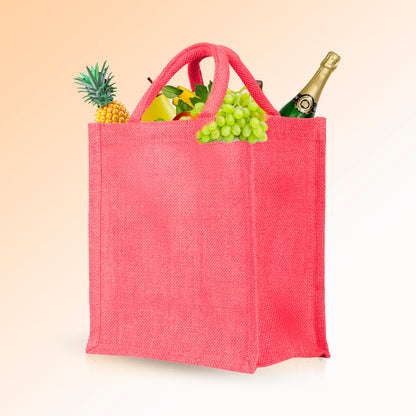Colorful Jute Tote Bags – Wholesale Reusable Burlap Gift Bags for Shopping & Weddings (Set of 4)